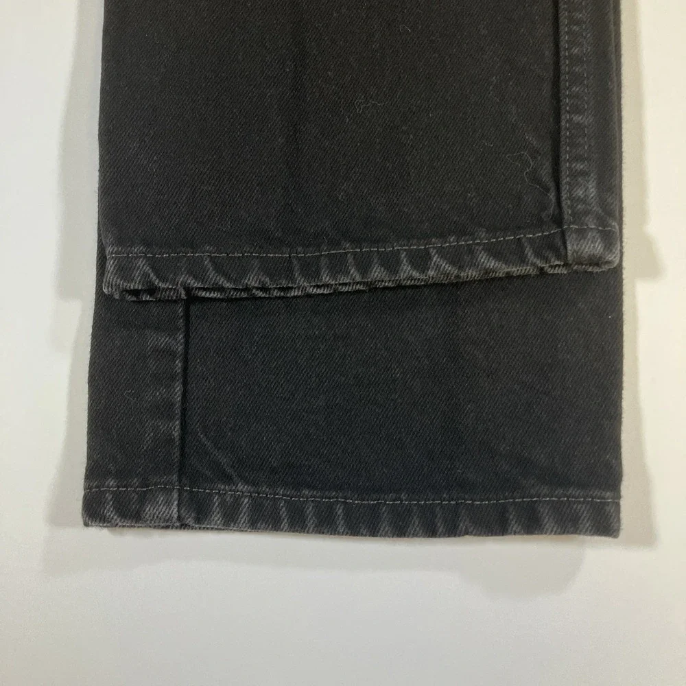 Levis 505 Jeans Mens 34x30 Black Straight Leg Zip Fly Stretch Denim